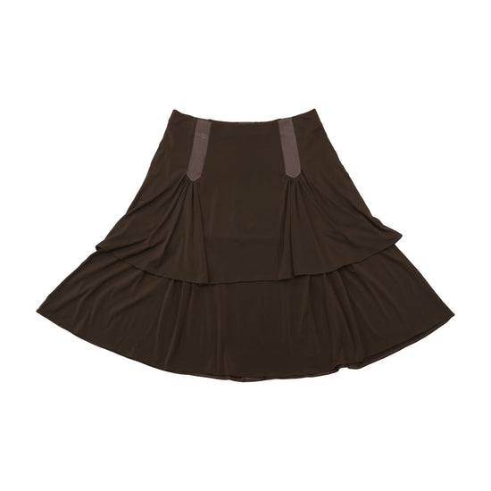 Intrend Layered Brown Midi Skirt