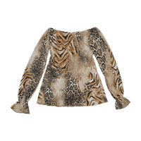 Beige Animal Print Blouse