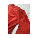 Red Suede Utility Jacket with Paisley Lining