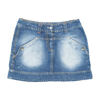ZUKI Distressed Washed Denim Mini Skirt