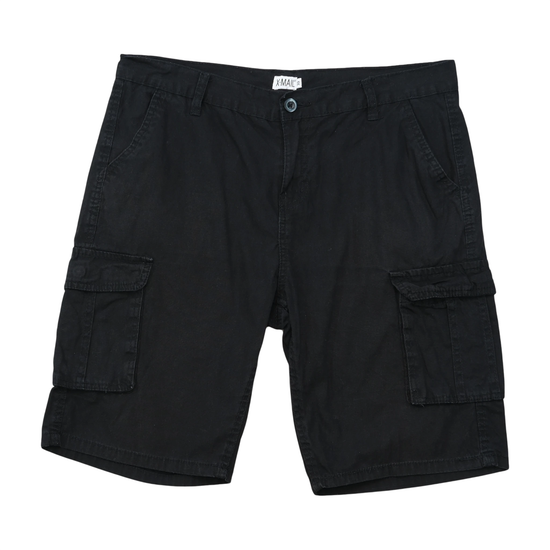 X-Mail Black Utility Cargo Shorts