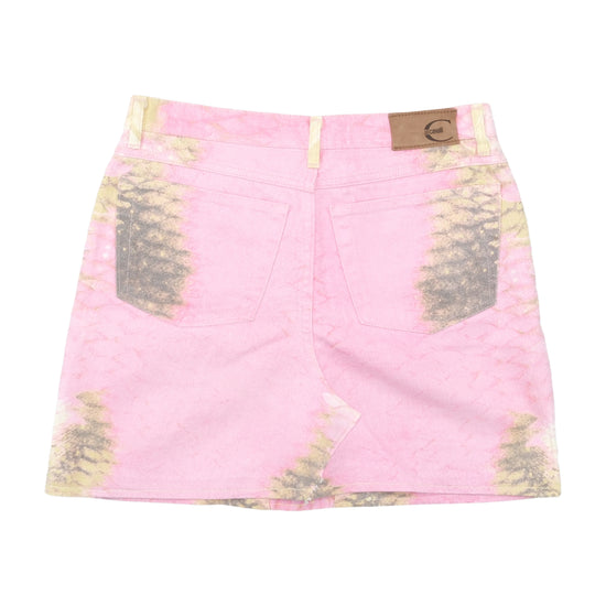 Just Cavalli Pink Tie-Dye Denim Mini Skirt