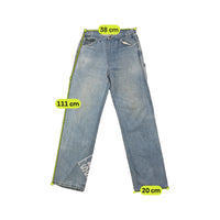Calças de ganga de carpinteiro Dickies vintage de Lavagem Clara