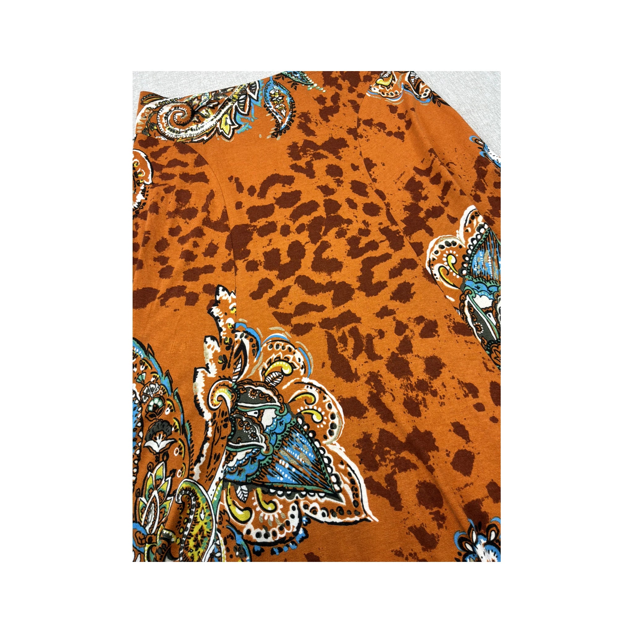Andrea Mare Paisley Animal Print Flared Skirt