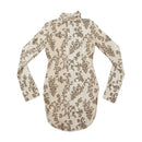 Charro Baroque Floral Stripe Ruffle Placket Dress
