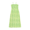 Americo Tavar Green Zebra Print Mesh Maxi Dress