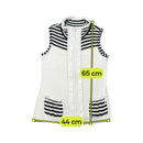 Bonita Striped Zip Front Cotton Blend Sleeveless Sweater (Repriced)