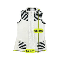 Bonita Striped Zip Front Cotton Blend Sleeveless Sweater (Repriced)