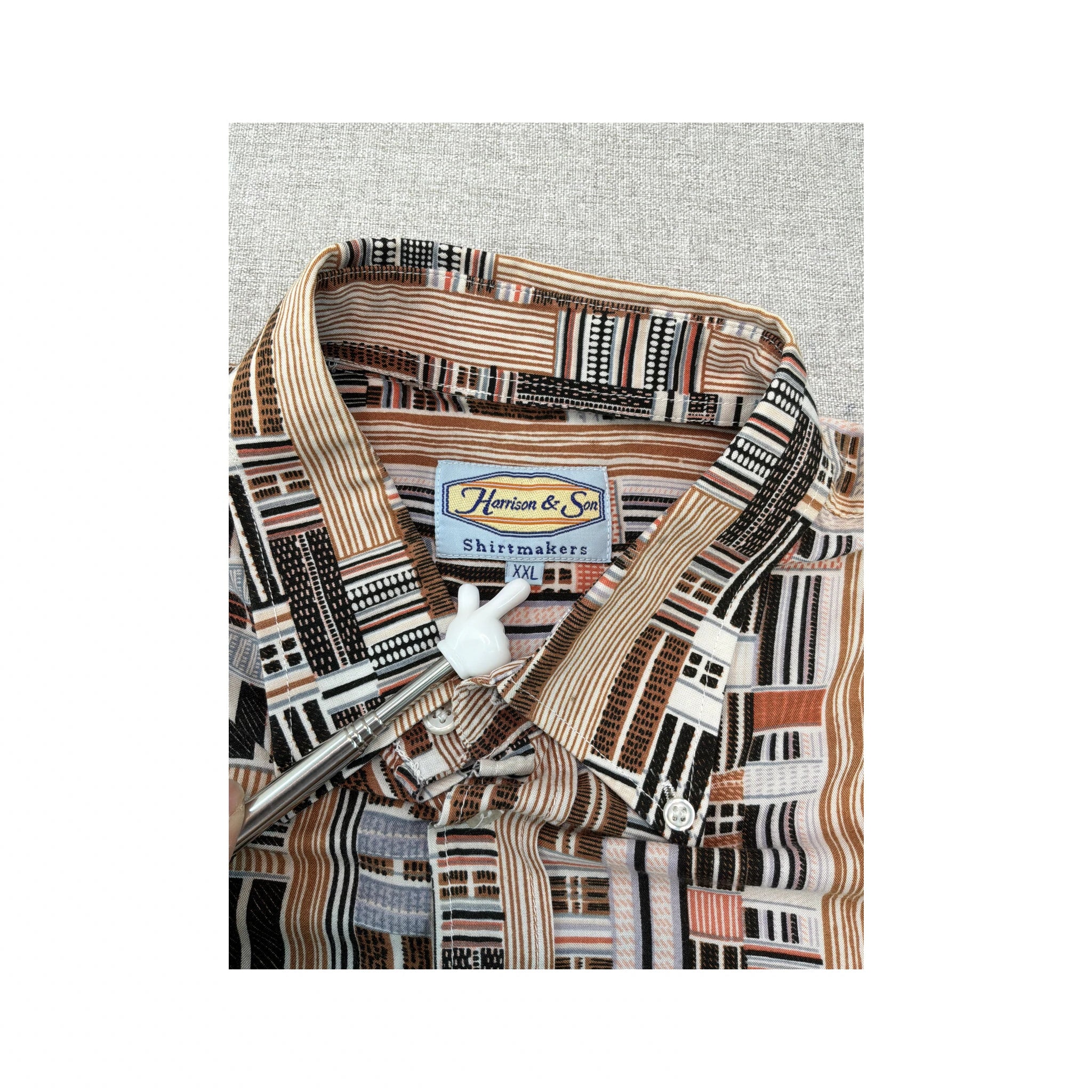 Camisa Harrison & Son vintage em Viscose com estampado geométrico