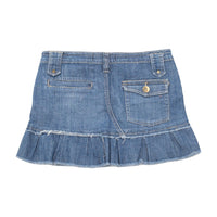 Cinque Blue Denim Pleated Mini Skirt