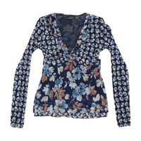 Bighet Sheer Ruffle Trim Floral Mesh Blouse (Repriced)