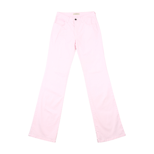 Overdrive Pink Cotton Stretch Low Rise Flare Pants