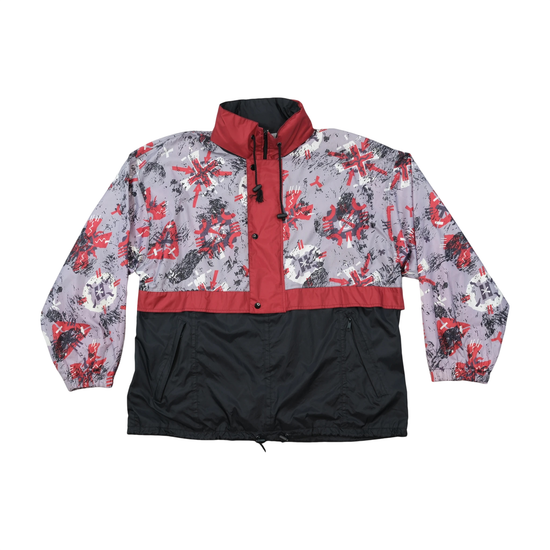 Abstract Print Colorblock Pullover Jacket