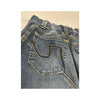 Vintage Blue Denim A-Line Midi Skirt