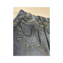 Vintage Blue Denim A-Line Midi Skirt