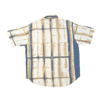 Camisa CRIVER em Viscose de Manga curta com estampado de Grelha abstrato