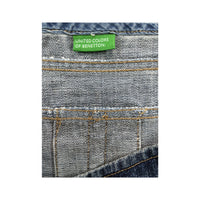 United Colors of Benetton Pleated Cotton Denim Mini Skirt