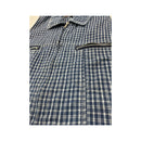 BOX Jeans & Co. Blue Plaid Zip Front Vest Jacket