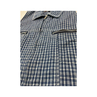BOX Jeans & Co. Blue Plaid Zip Front Vest Jacket
