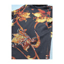 Y2K Sheer Mesh Floral Rhinestone Turtleneck Shirt