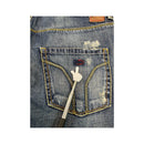 Miss Sixty Distressed Wide Leg Cotton Jeans