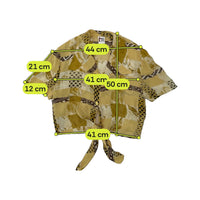 b previousti Patchwork Print Button Up Shirt