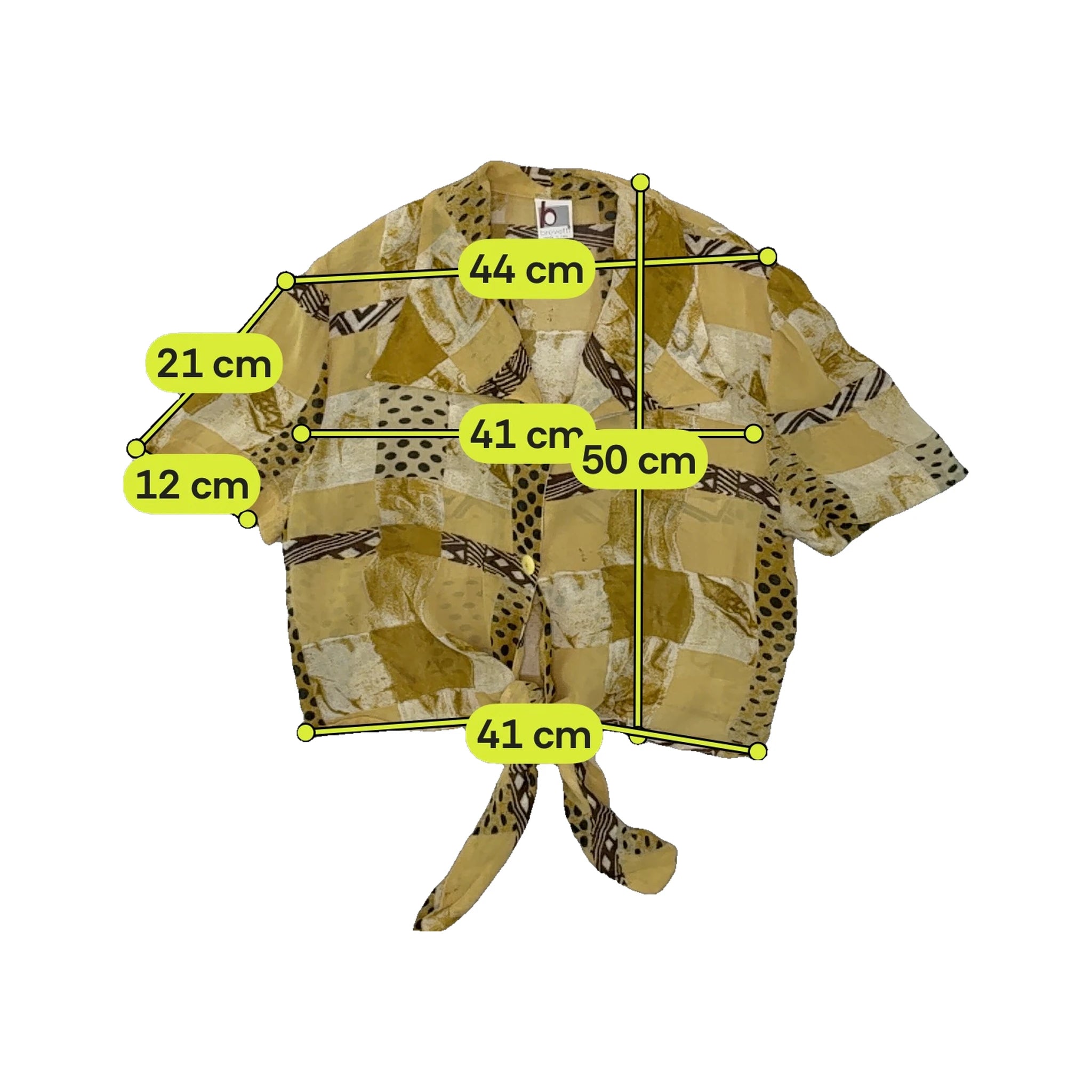 b previousti Patchwork Print Button Up Shirt