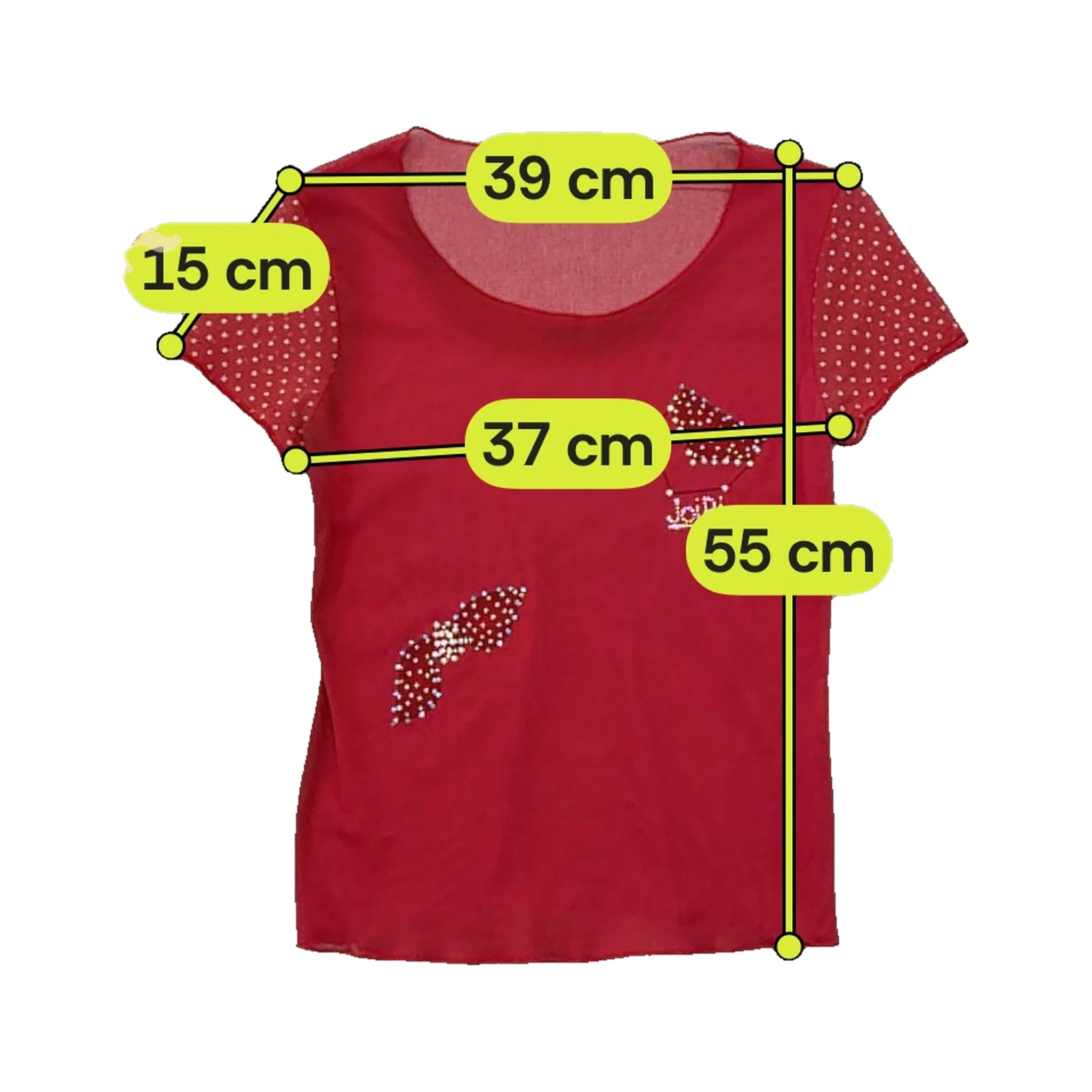 Joi.Bi Sheer Rhinestone Mesh T-shirt