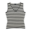 Top de alças Roccobarocco Jeans às riscas com Recortes