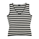 Top de alças Roccobarocco Jeans às riscas com Recortes