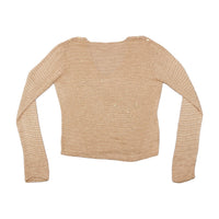 Vintage Beige Sequin Swirl Knit Sweater