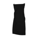 LORRAINE Black Ruched Strapless Midi Dress