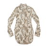 Charro Baroque Floral Stripe Ruffle Placket Dress