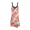 Floral Print Denim Trim Slip Dress