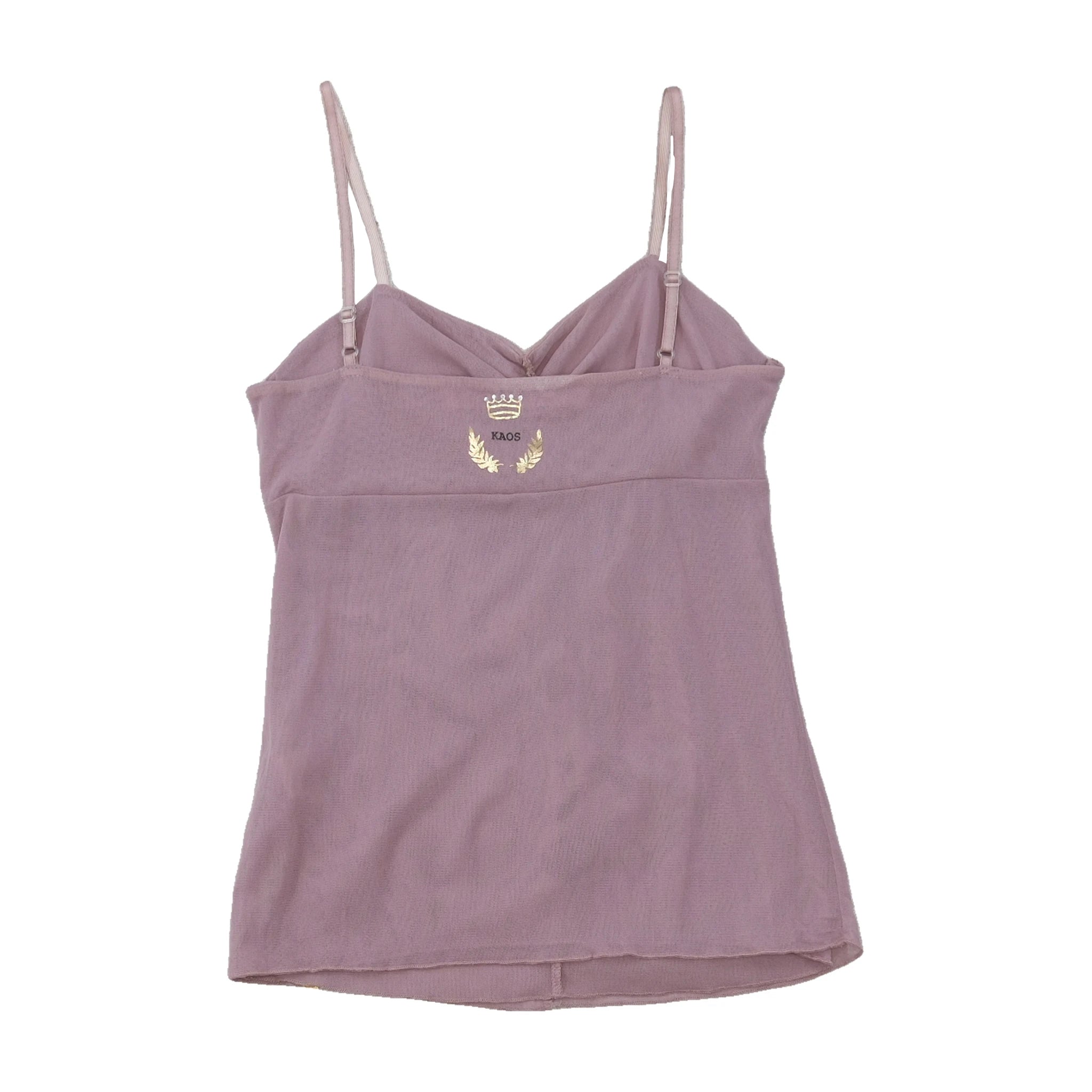KAOS Ruched Cotton Spaghetti Strap Blouse (repriced)