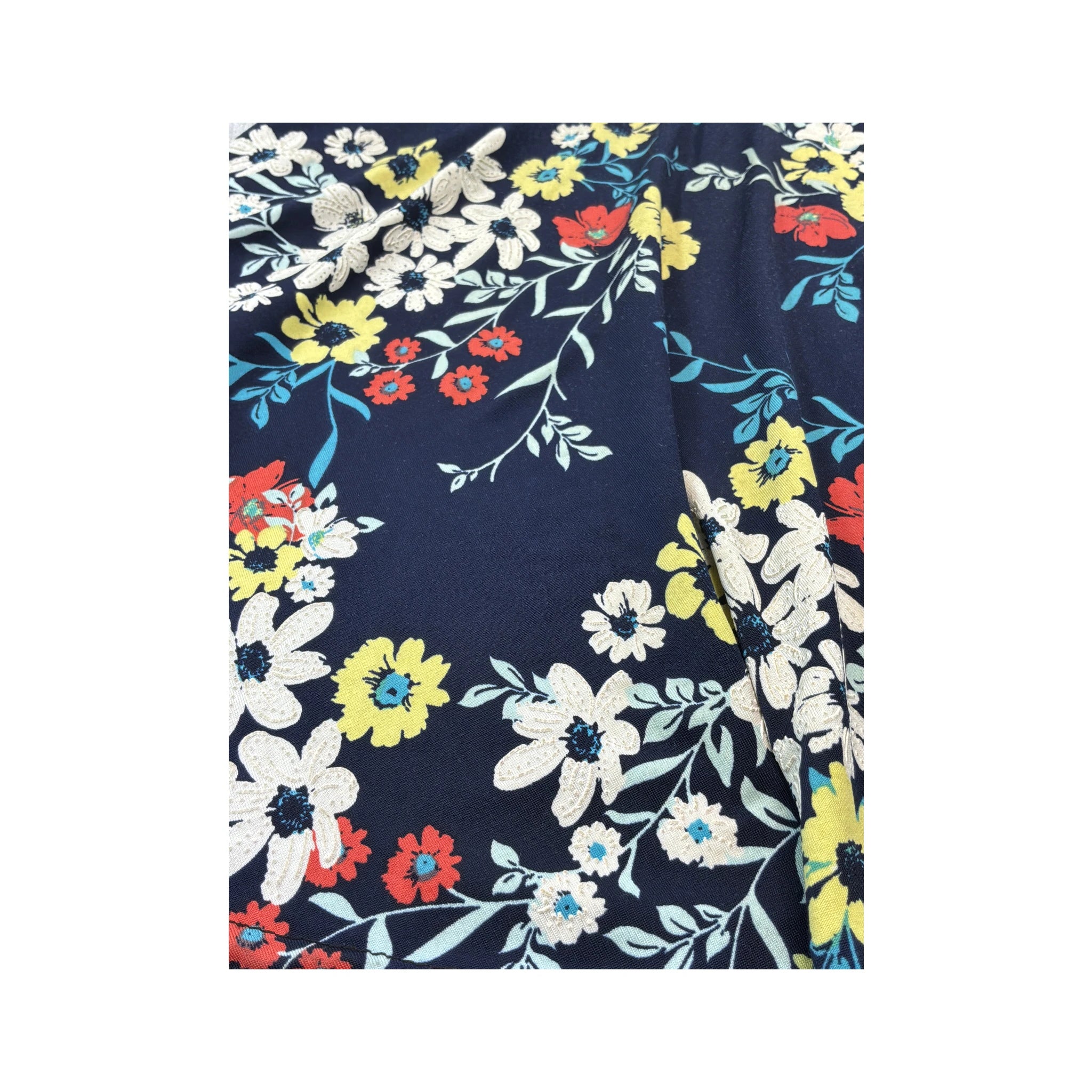 Saia Azul-marinho floral