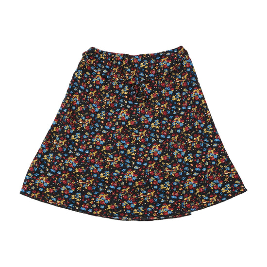 Blue Motion Floral Tie Back Skirt