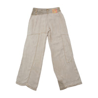Vintage Blue Cult Wide Leg Patchwork Linen Blend Pants