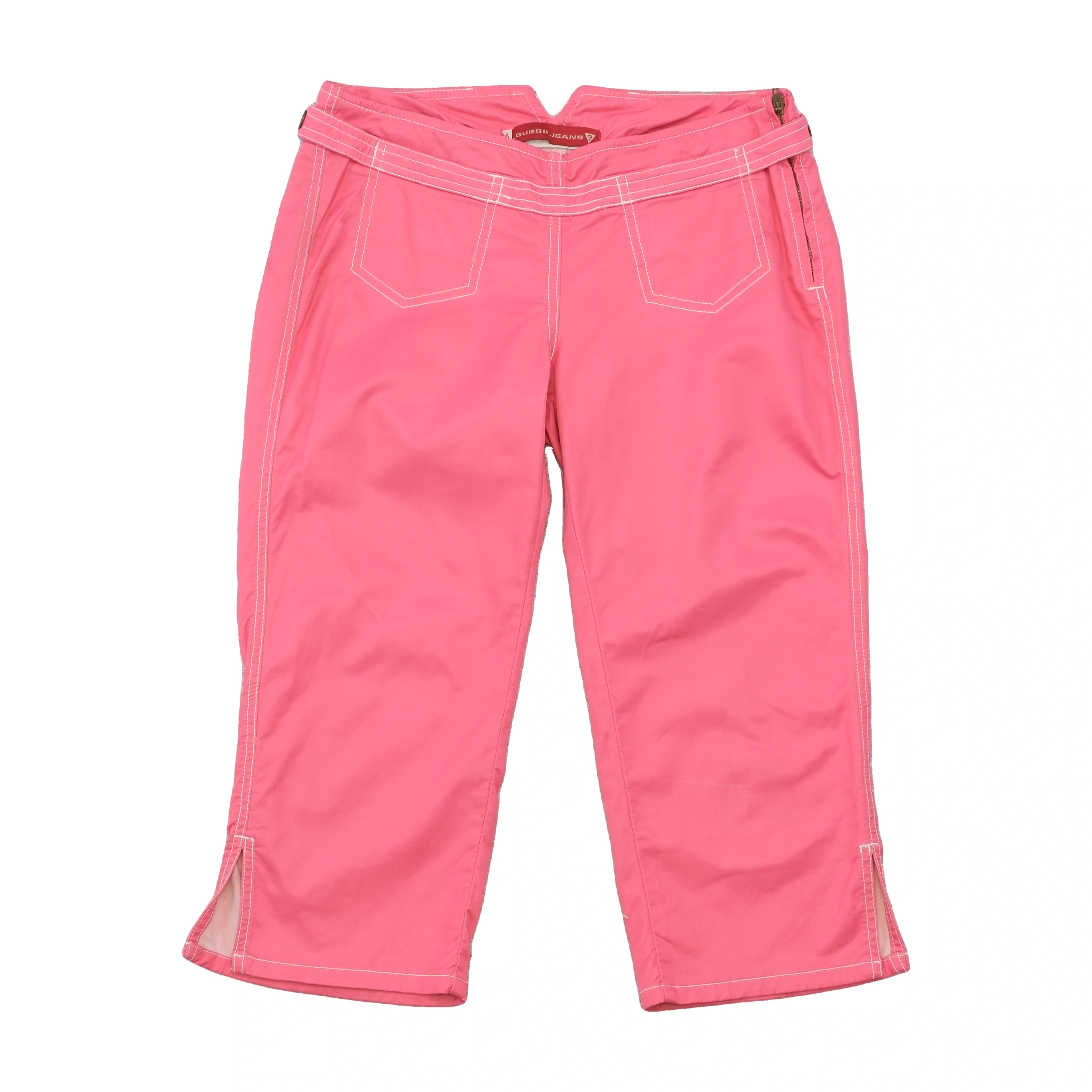 Calças Capri cropped GUESS Jeans em algodão rosa