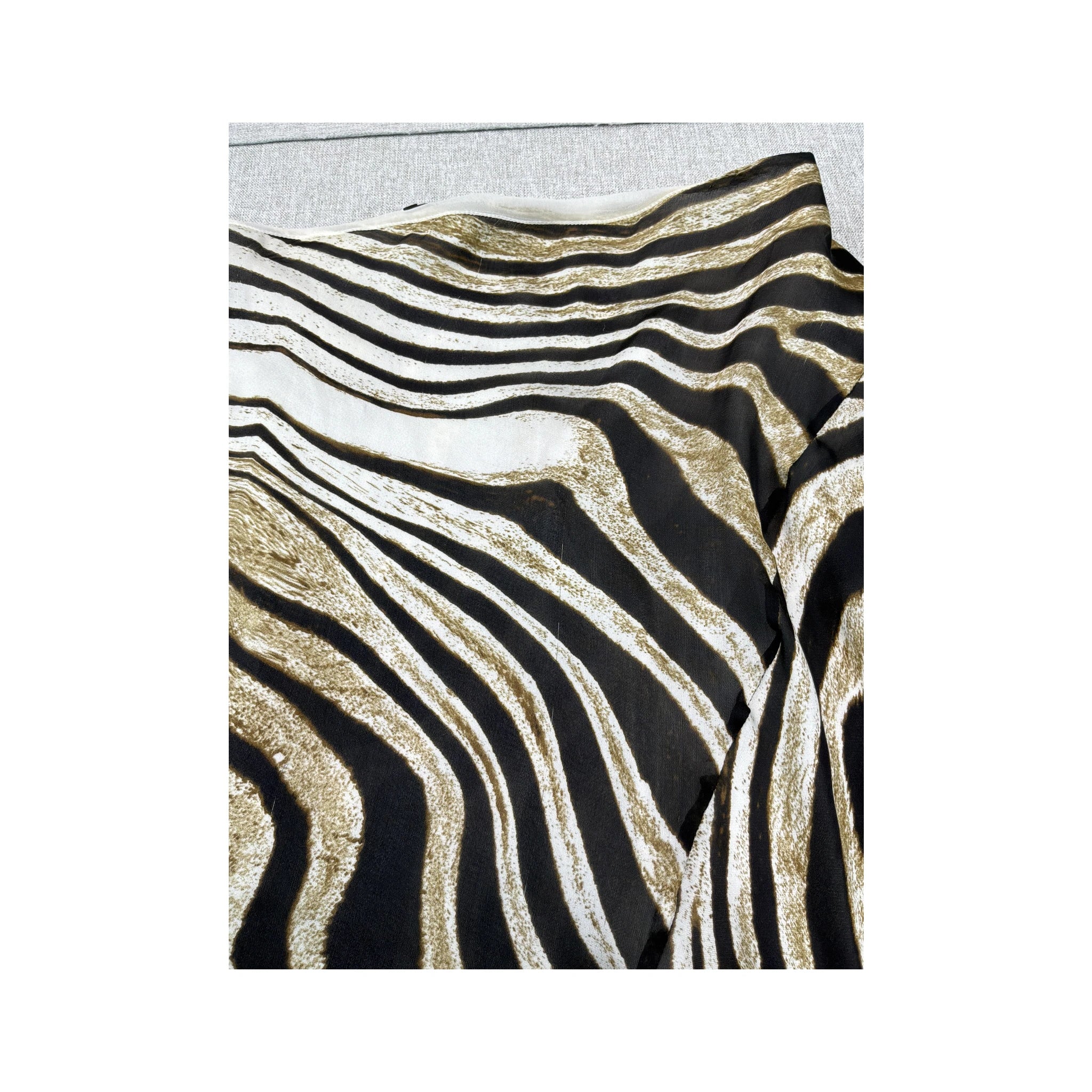 Just Cavalli Zebra Print Silk One Shoulder Blouse