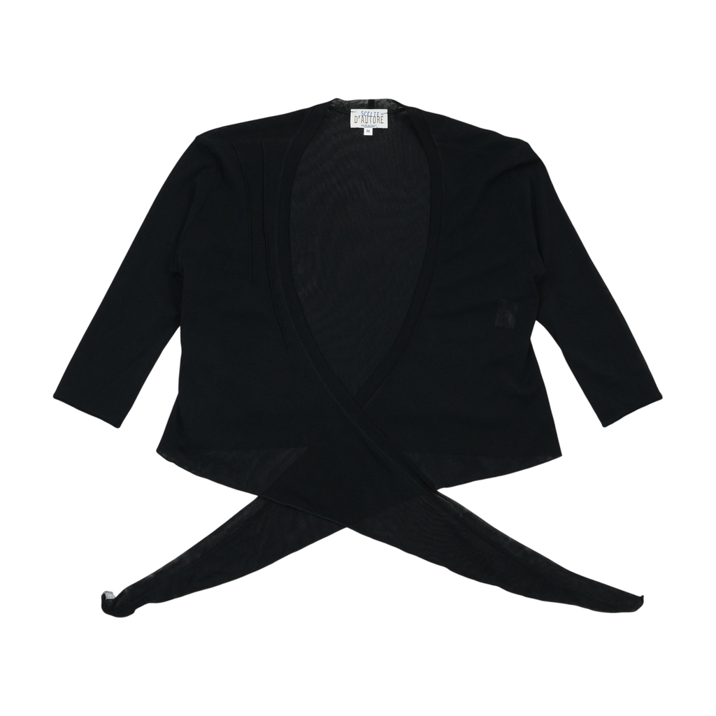 Black Transparent Wrap Cardigan