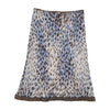 Blue Animal Print Lace Trim Skirt