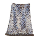 Blue Animal Print Lace Trim Skirt
