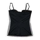 Intimissimi Houndstooth Lace Trim Button Front Tank Top