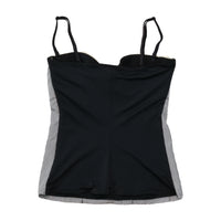 Intimissimi Houndstooth Lace Trim Button Front Tank Top