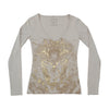 Calvin Klein Jeans Metallic Foil Lion Graphic V-Neck Long Sleeve T-shirt