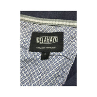 Delahaye Vintage Navy Half Button Mock Neck Sweater