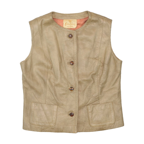 Finchley Fifth Avenue Vintage Leather Button Front Vest