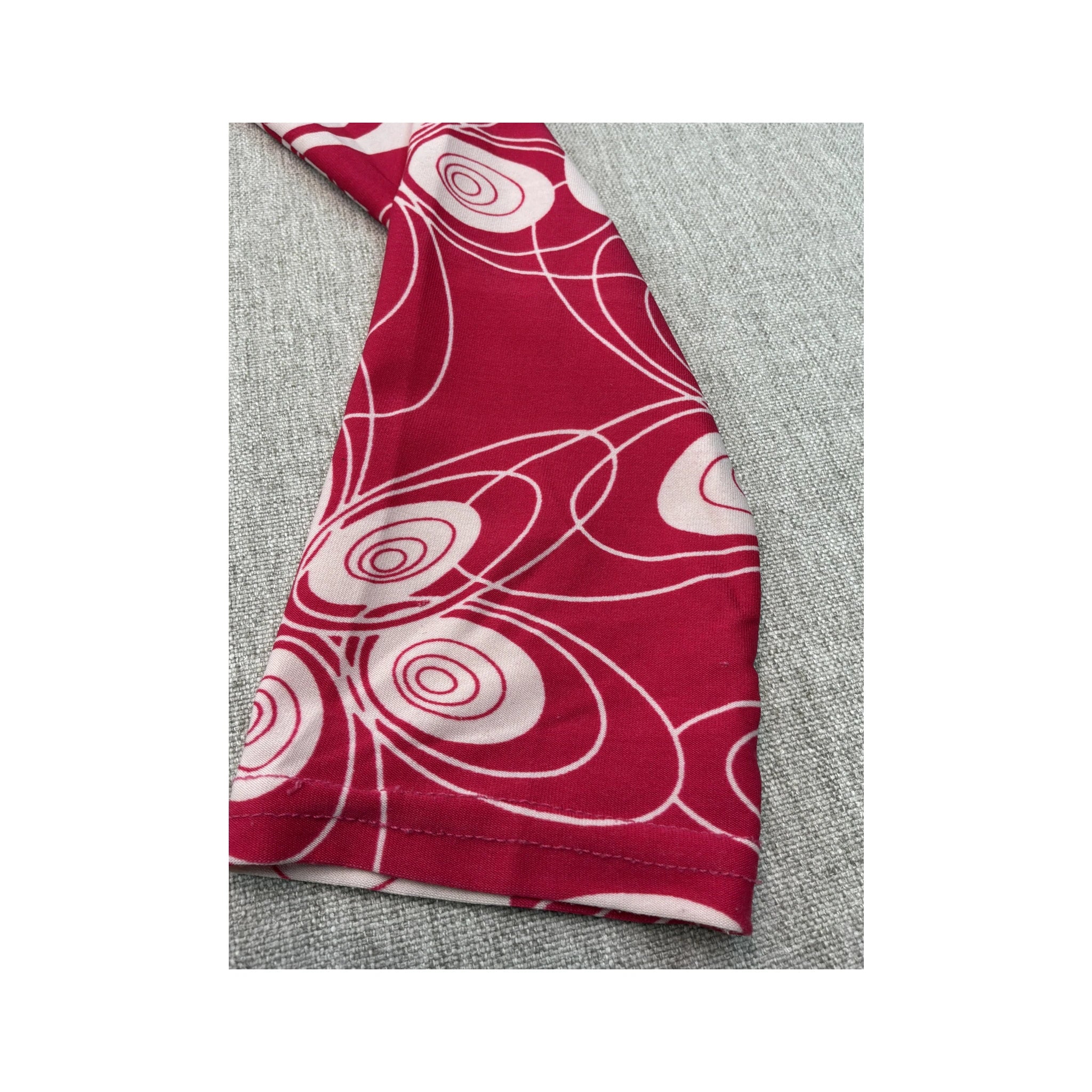 Y2K Pink Abstract Floral V-Neck Long Sleeve Blouse