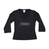 T-shirt Versace de Manga Comprida com decote em V e logótipo em strass